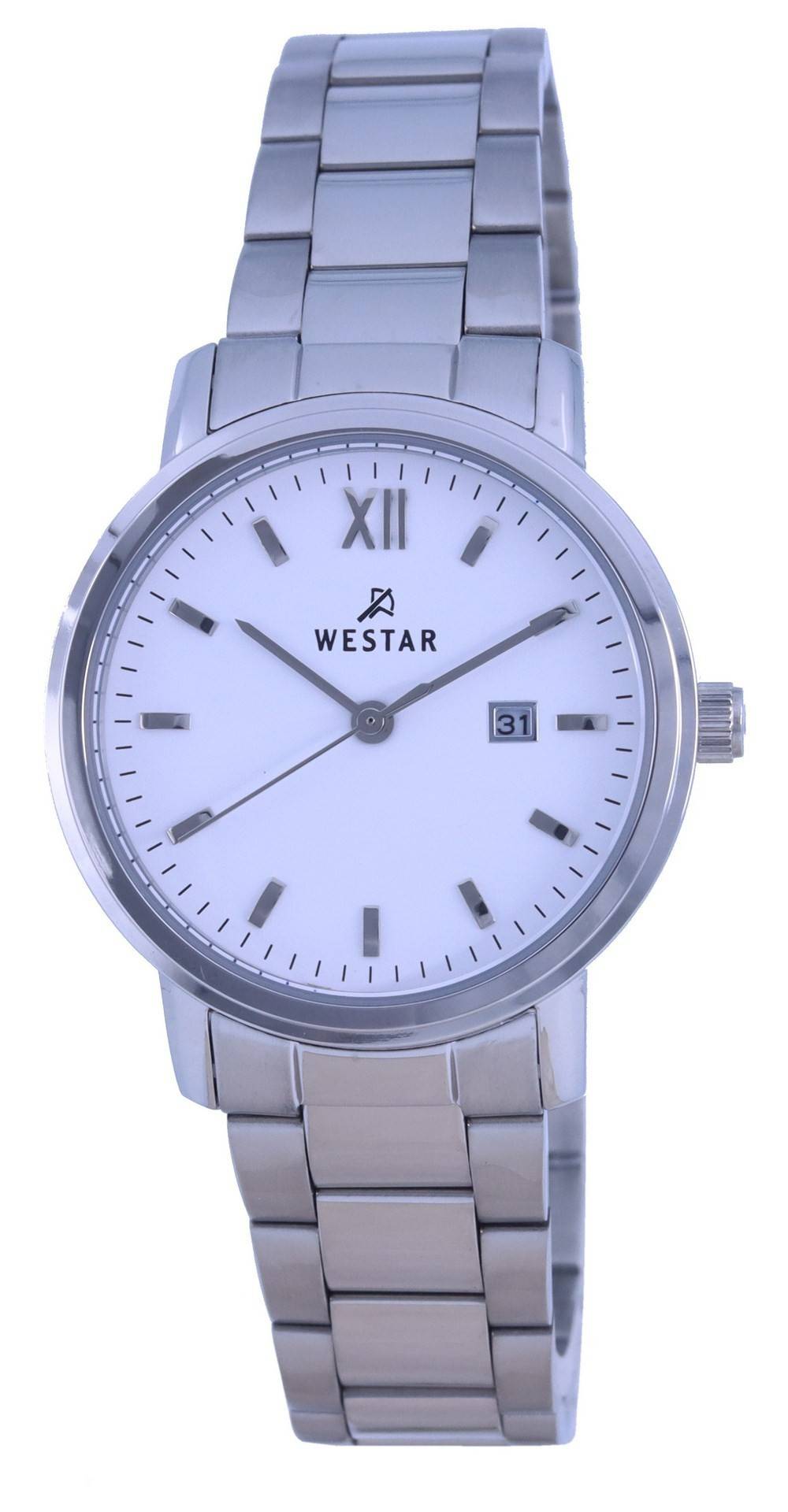 Westar White Dial Stainless Steel Quartz 40245 STN 101 Women's Watch