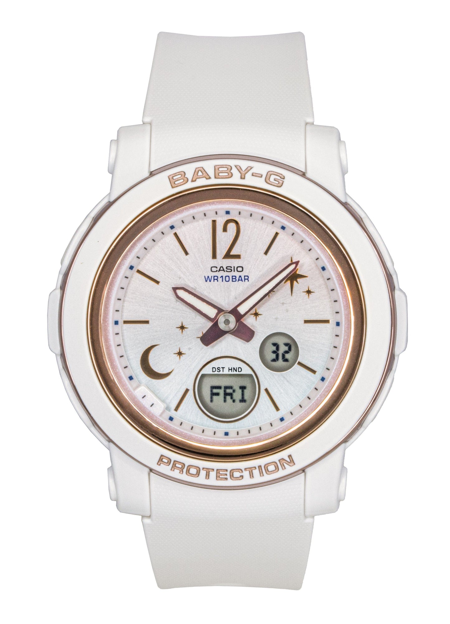 Casio Baby-G Moon And Star Series Analog Digital White Dial Quartz BGA-290DS-7A 100M Women's Watch