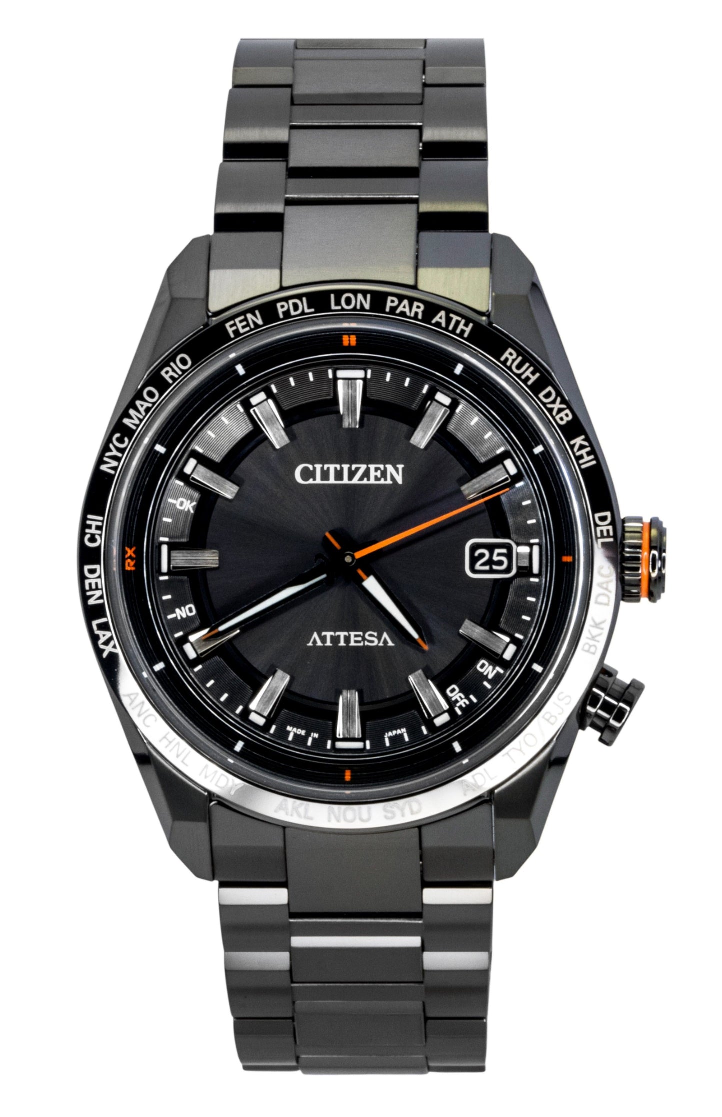 Citizen Attesa Radio Controlled Titanium Black Dial Eco-Drive CB0286-61E 100M Men's Watch