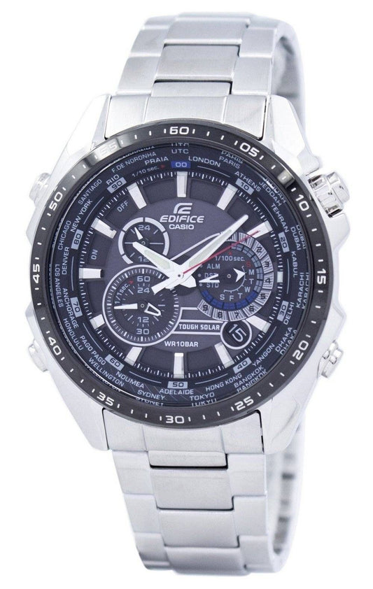 Casio Edifice Tough Solar Chronograph World Time EQS-500DB-1A1 EQS500DB-1A1 Men's Watch
