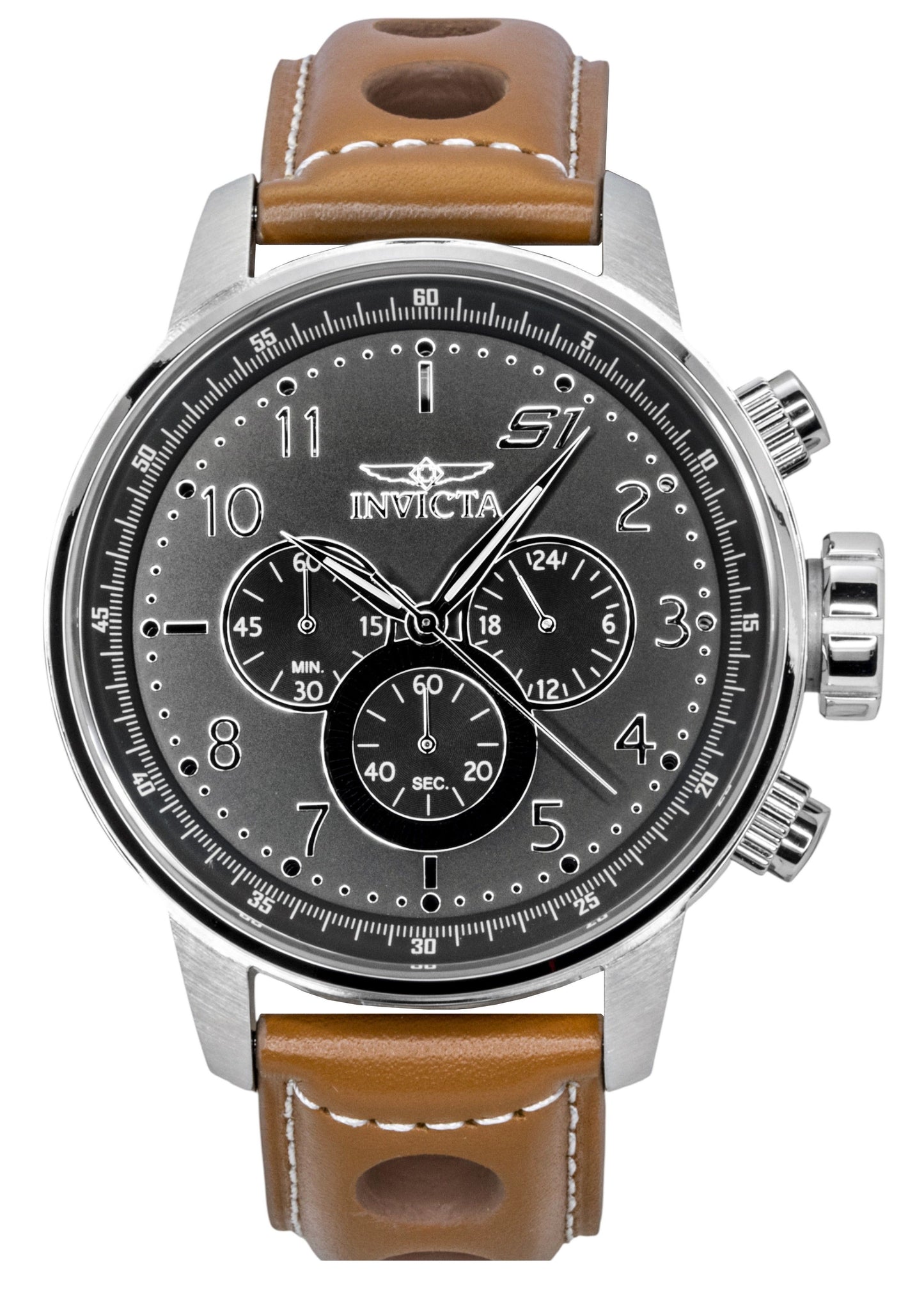 Invicta S1 Rally Zager Exclusive Chronograph Leather Strap Quartz 90102 100M Men's Watch