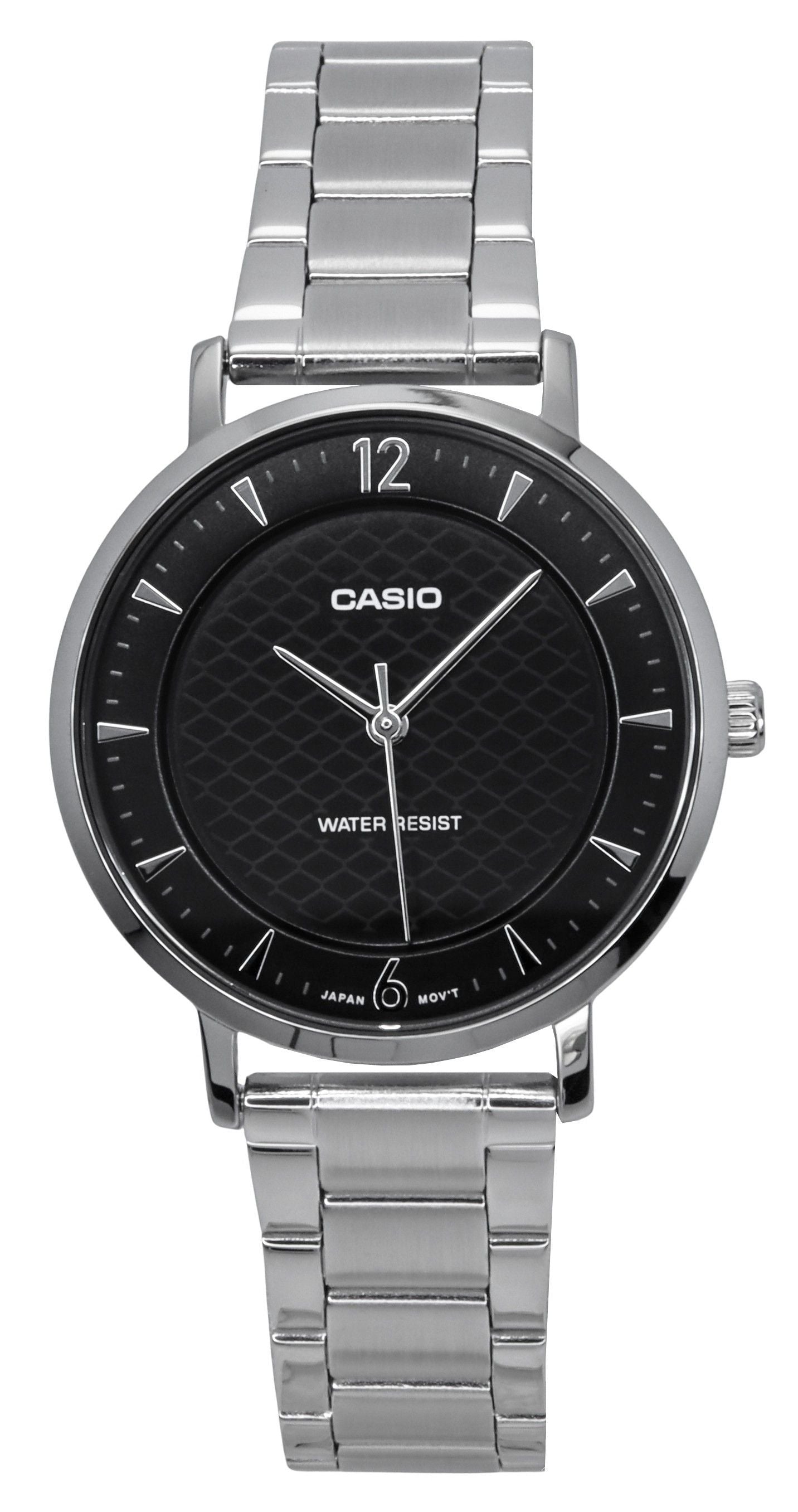 Casio Standard Analog Stainless Steel Black Dial Quartz LTP-VT04D-1A Women's Watch