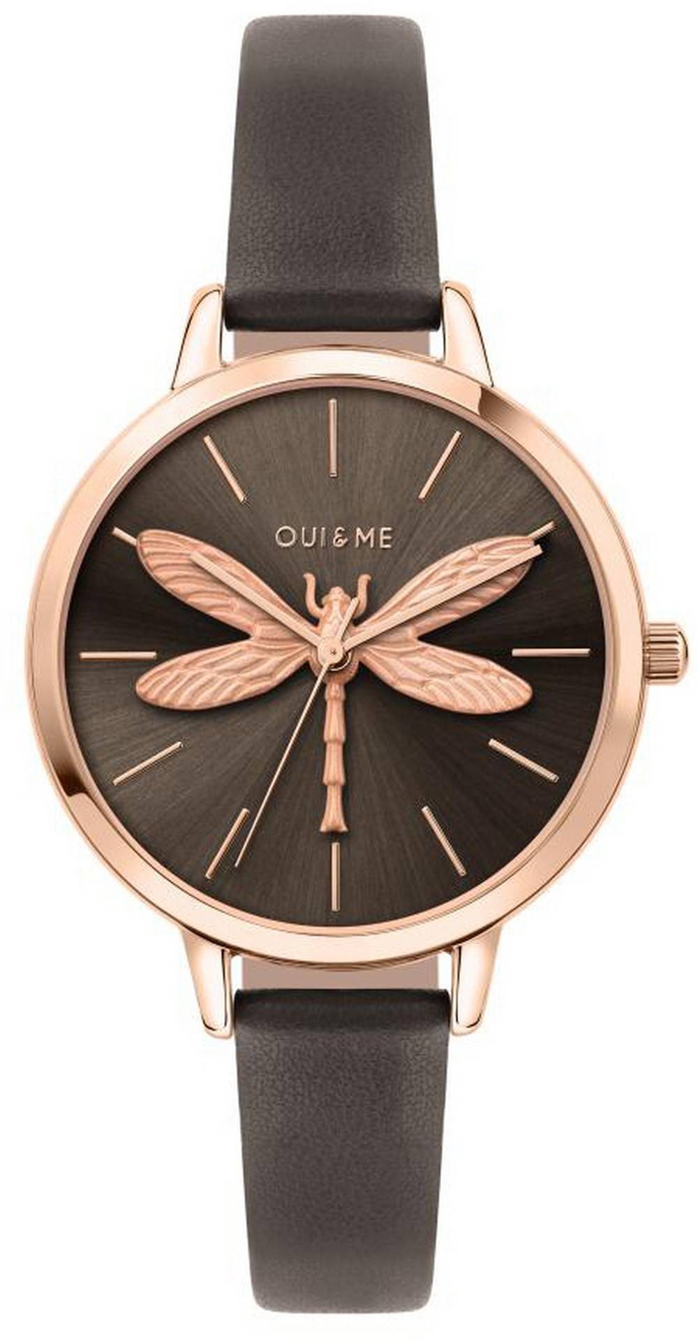 Oui & Me Amourette Grey Sunray Dial Leather Strap Quartz ME010074 Women's Watch