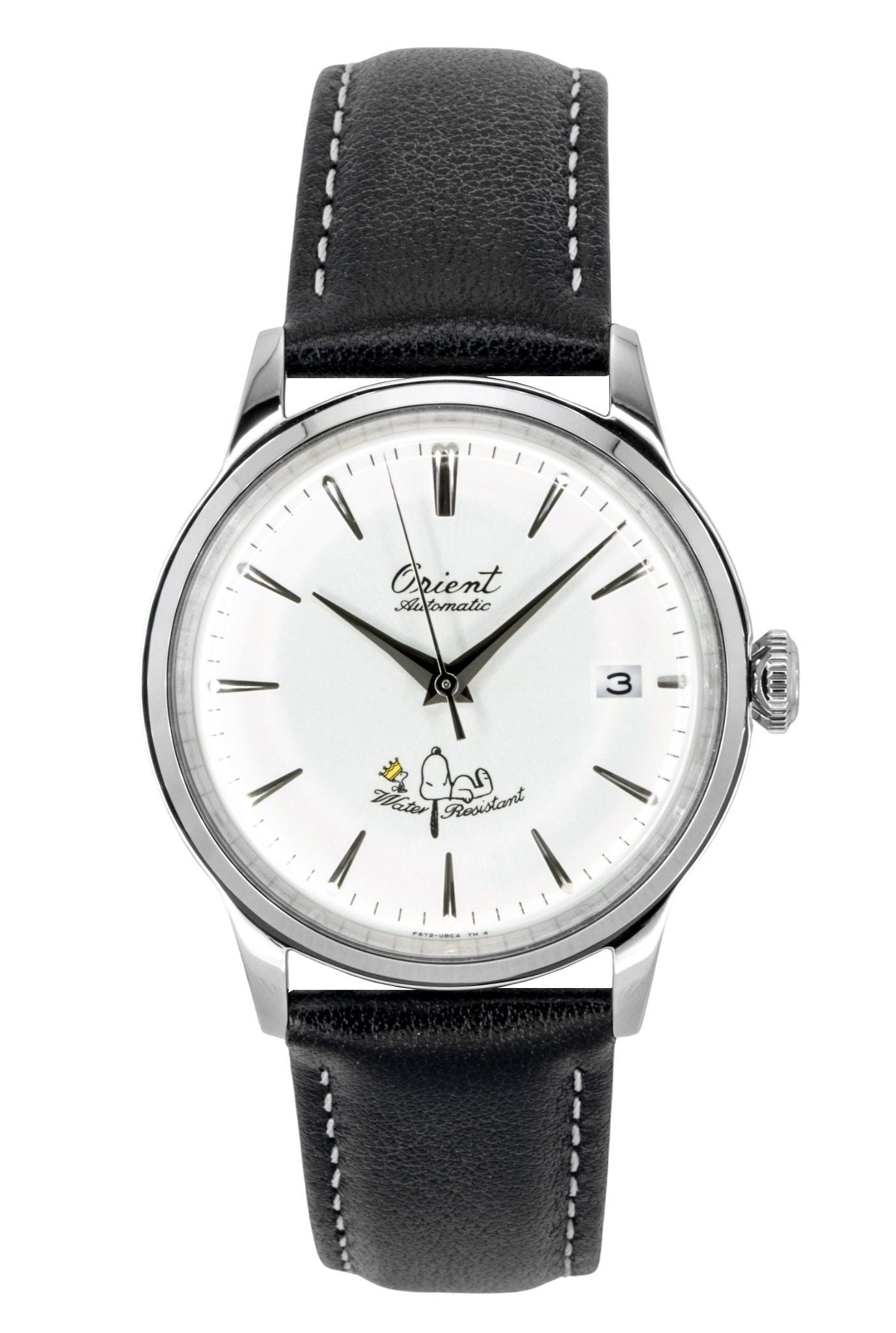 Orient Bambino Peanuts 75th Anniversary Limited Edition Leather Strap White Dial Automatic RA-AC0M16S Men's Watch
