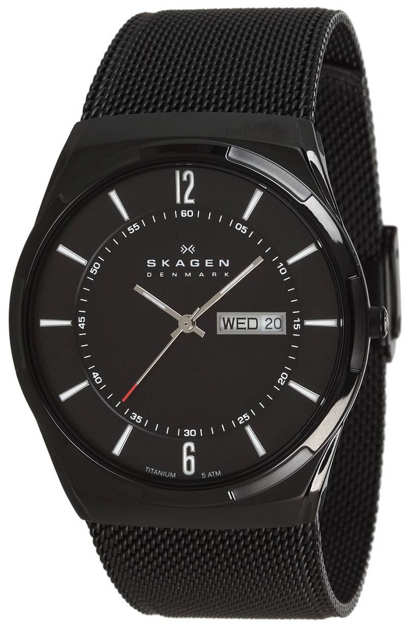 Skagen Melbye Black Titanium Case with Mesh Band SKW6006 Men's Watch