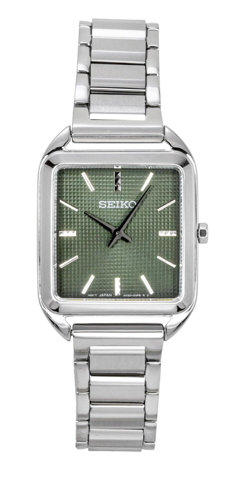 Seiko Essentials Stainless Steel Green Dial Quartz SWR075P1 Women's Watch