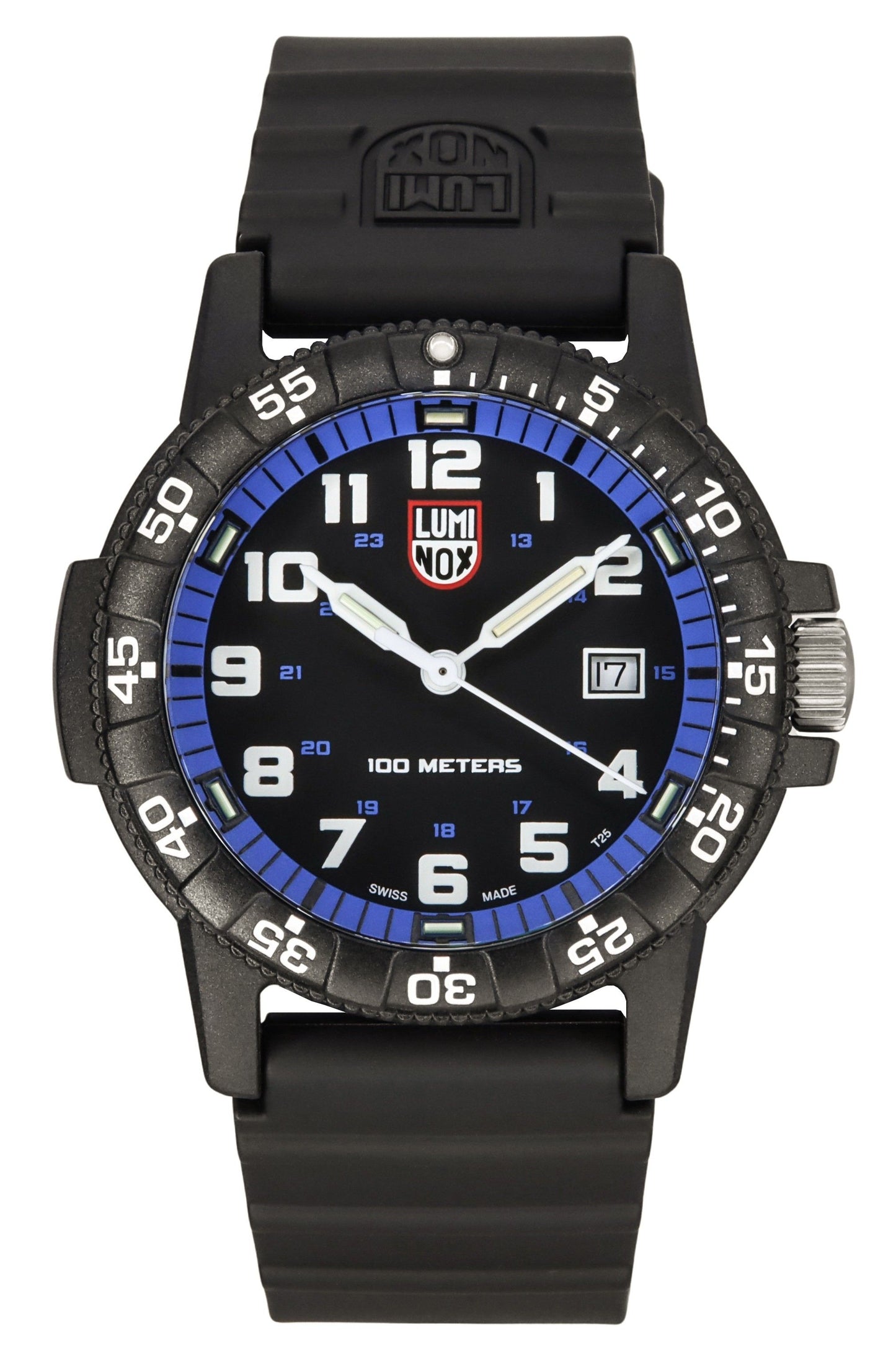 Luminox Leatherback SEA Turtle Giant Polyurethane Strap Black And Blue Dial Swiss Quartz XS.0324 100M Men's Watch