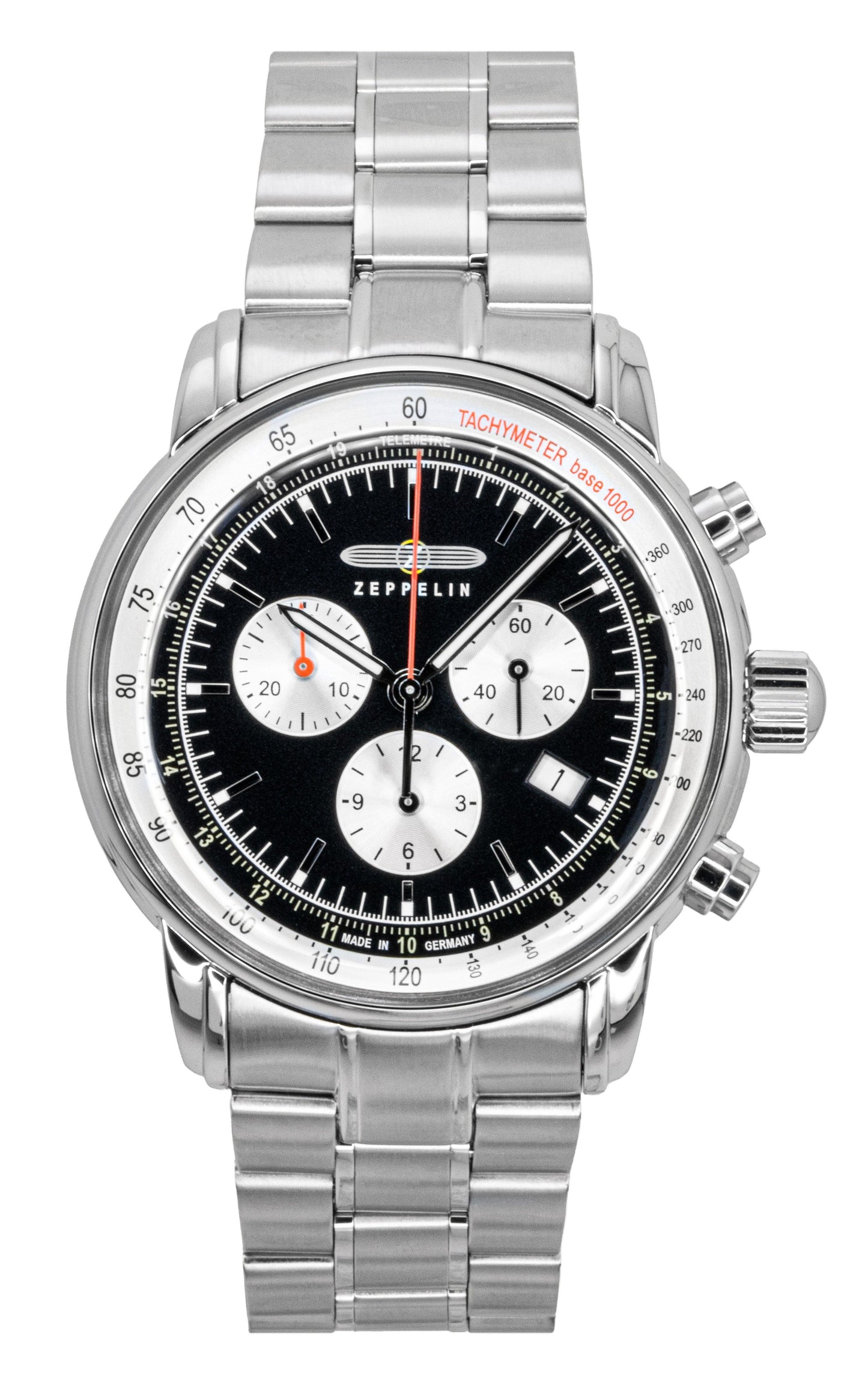 Zeppelin LZ 14 Marine Chronograph Stainless Steel Black Dial Quartz 8888MB2 Men's Watch