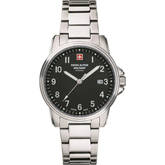 Swiss Alpine Military By Grovana Leader Black Dial Quartz 7011.1137 100M Men's Watch