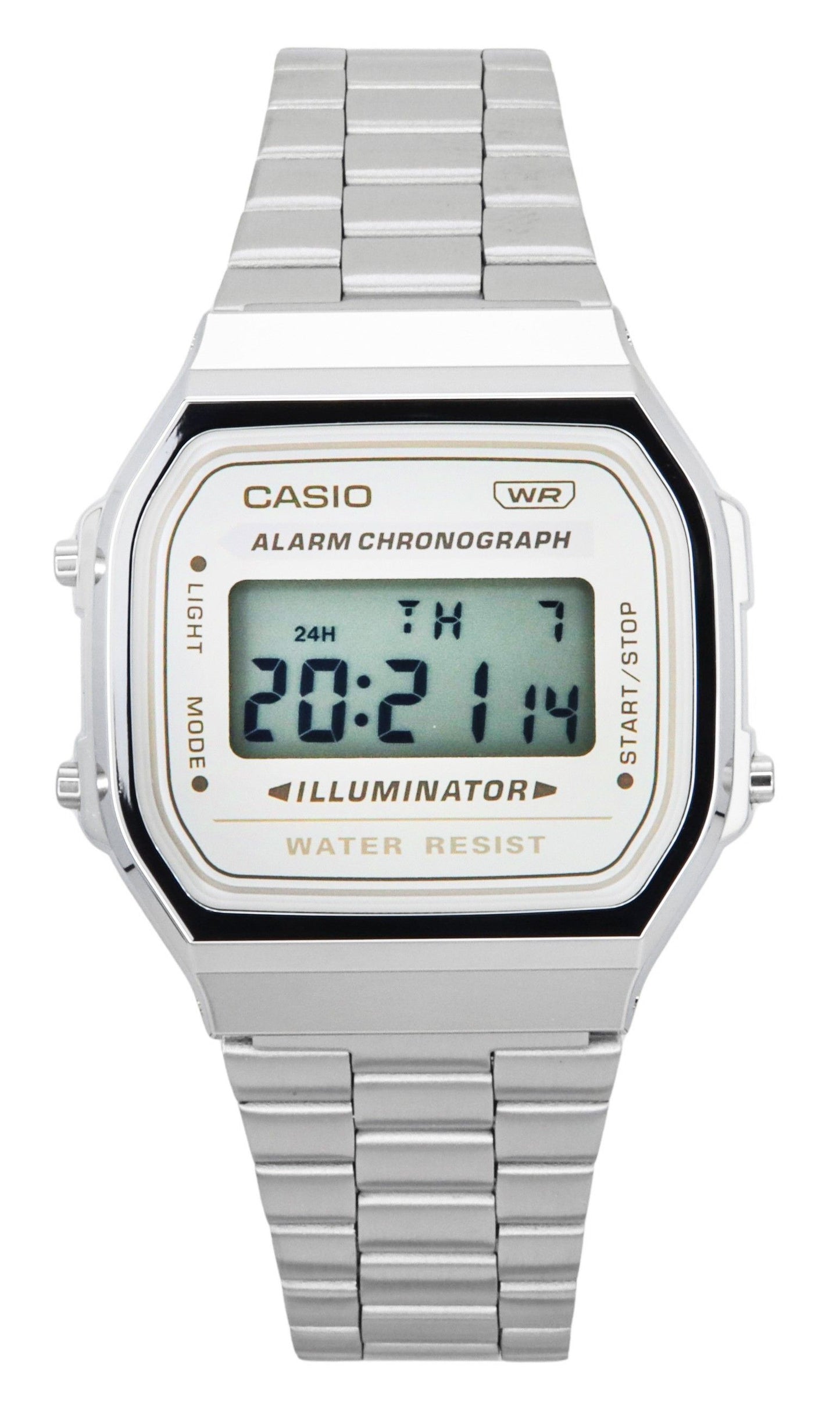 Casio Vintage Digital Stainless Steel Bracelet Quartz A168WA-8 Unisex Watch