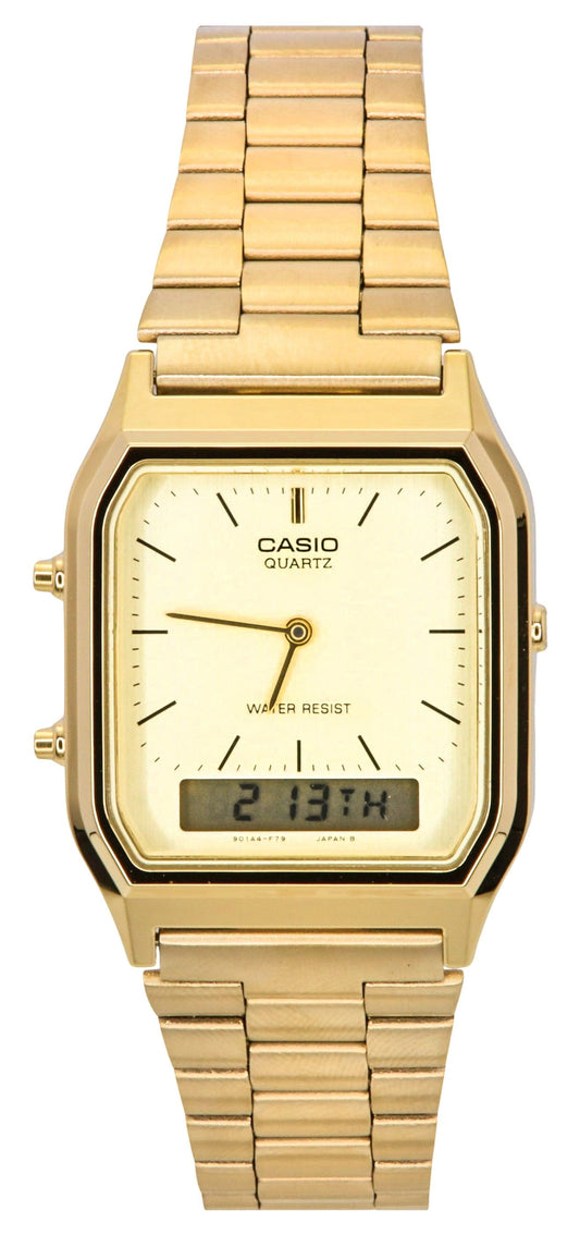 Casio Quartz Analog Digital Gold Tone AQ-230GA-9DMQ AQ230GA-9DMQ Men's Watch