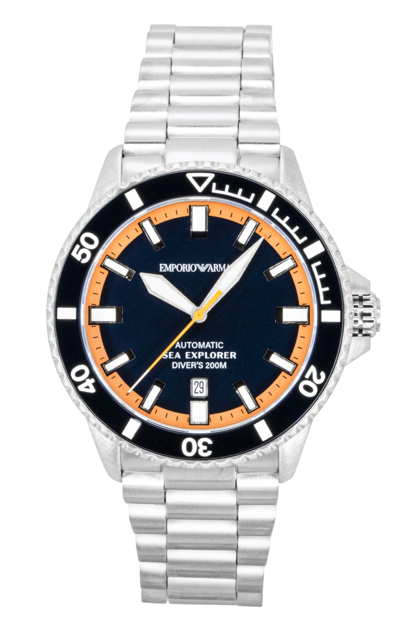 Emporio Armani Sea Explorer Stainless Steel Blue Dial Diver's Automatic AR60090 200M Men's Watch
