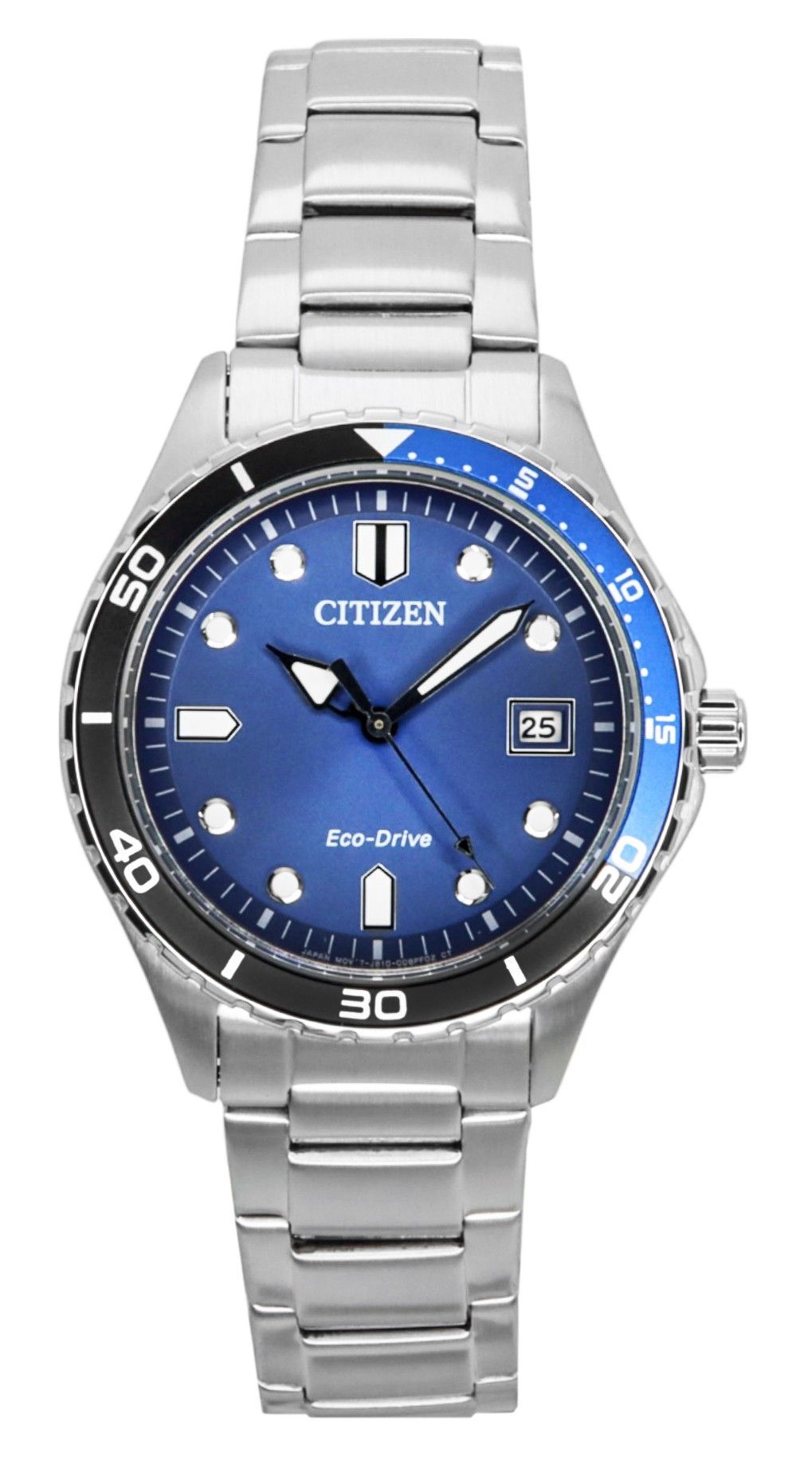 Citizen Eco-Drive Stainless Steel Blue Dial AW1821-89L 100M Unisex Watch