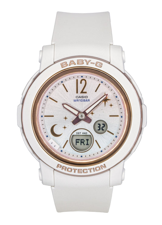 Casio Baby-G Moon And Star Series Analog Digital White Dial Quartz BGA-290DS-7A 100M Women's Watch
