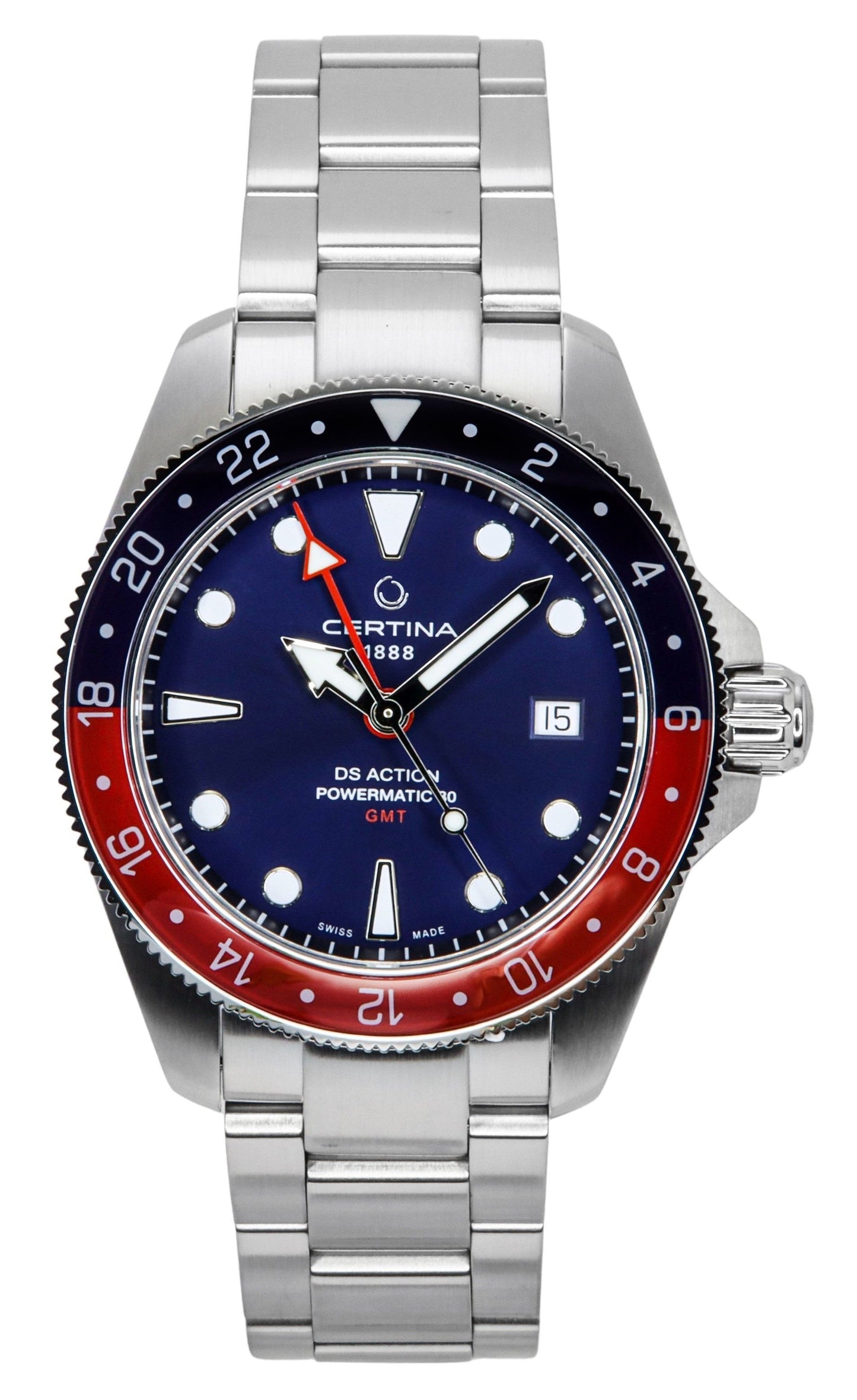 Certina DS Action GMT Stainless Steel Blue Dial Automatic Diver's C032.929.11.041.00 200M Men's Watch