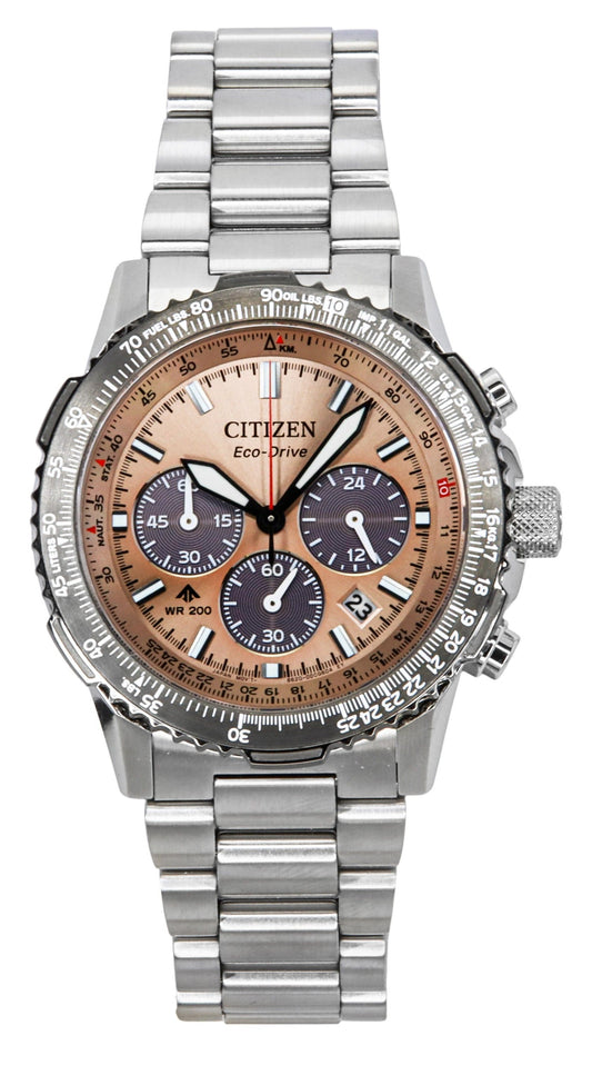 Citizen Promaster Sky Chronograph Stainless Steel Brown Dial Eco-Drive Diver's CA4664-60X 200M Men's Watch