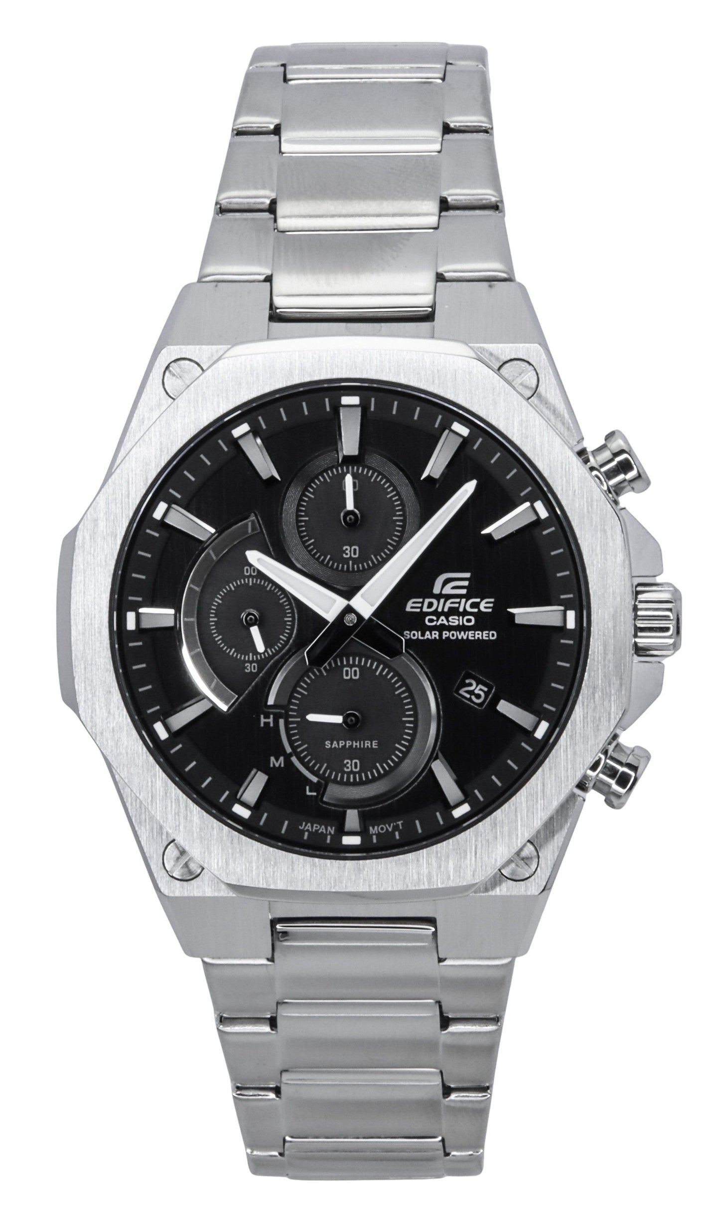 Casio Edifice Slim Line Chronograph Analog Solar EFS-S570D-1A EFSS570D-1 100M Men's Watch