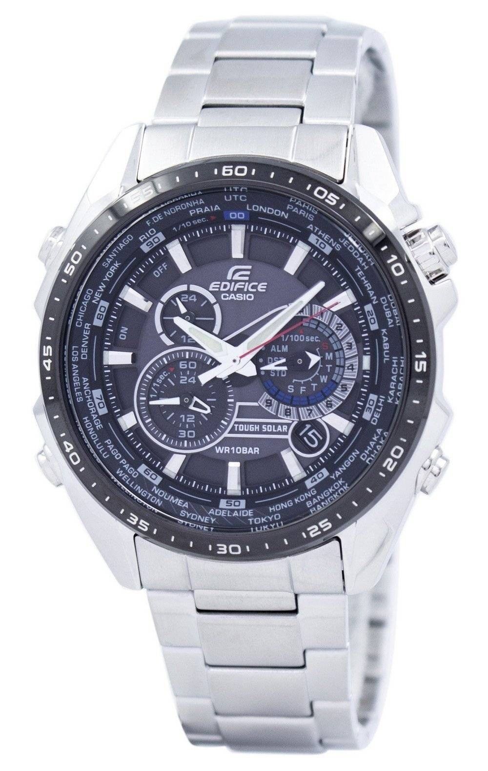 Casio Edifice Tough Solar Chronograph World Time EQS-500DB-1A1 EQS500DB-1A1 Men's Watch