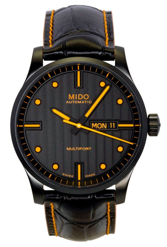 Mido Multifort Special Edition Leather Strap Black Dial Automatic M005.430.36.051.80 100M Men's Watch With Extra Strap