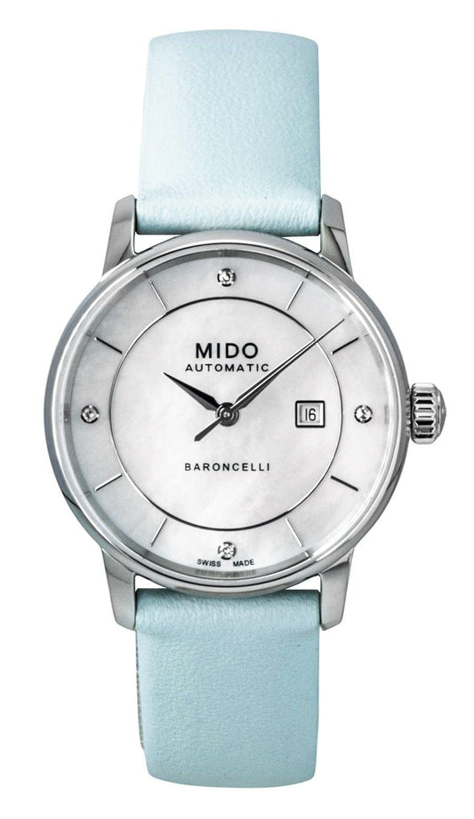 Mido Baroncelli Special Edition Diamond MOP Dial Automatic M037.207.16.106.00 Women's Watch With Extra Straps
