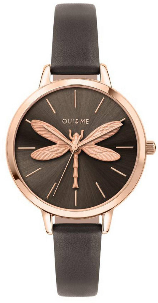 Oui & Me Amourette Grey Sunray Dial Leather Strap Quartz ME010074 Women's Watch