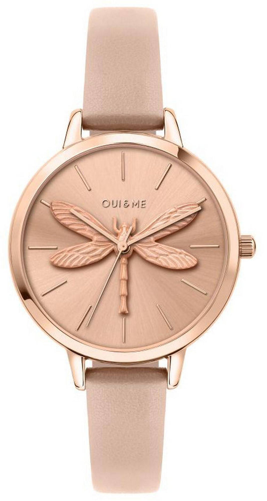 Oui & Me Amourette Rose Gold Sunray Dial Leather Strap Quartz ME010100 Women's Watch