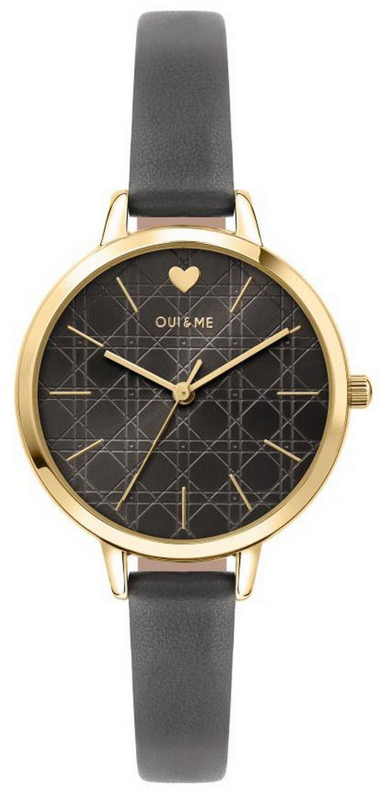 Oui & Me Petite Amourette Dark Grey Dial Leather Strap Quartz ME010150 Women's Watch