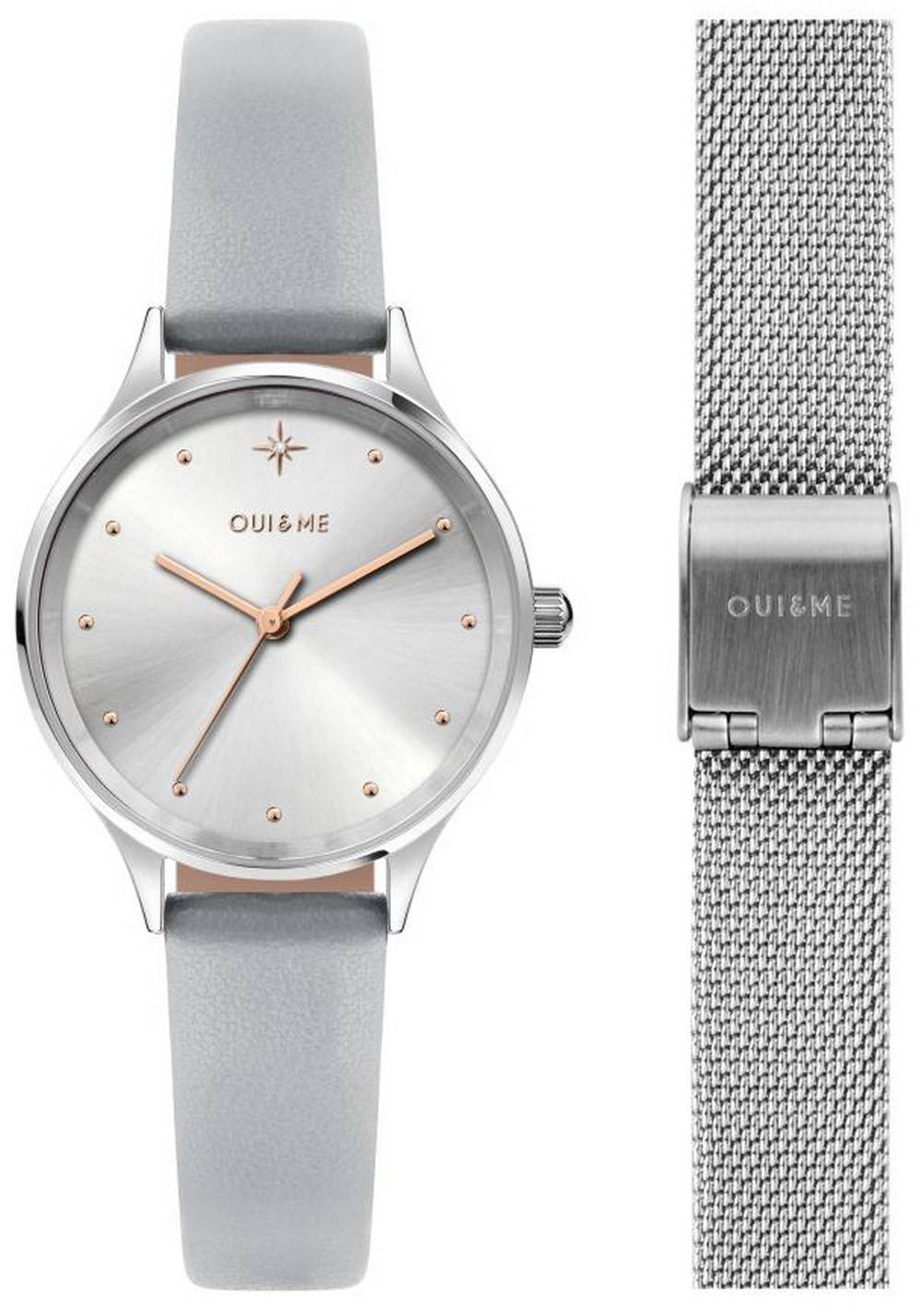 Oui & Me Bichette Silver Dial Leather Strap Quartz ME010168 Women's Watch