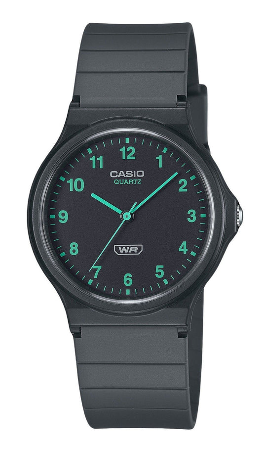 Casio POP Analog Bio Based Resin Strap Black Dial Quartz MQ-24B-8B Unisex Watch