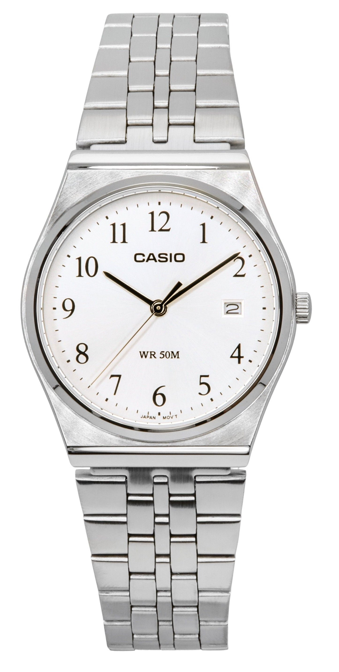 Casio Standard Analog Stainless Steel White Dial Quartz MTP-B145D-7B Men's Watch