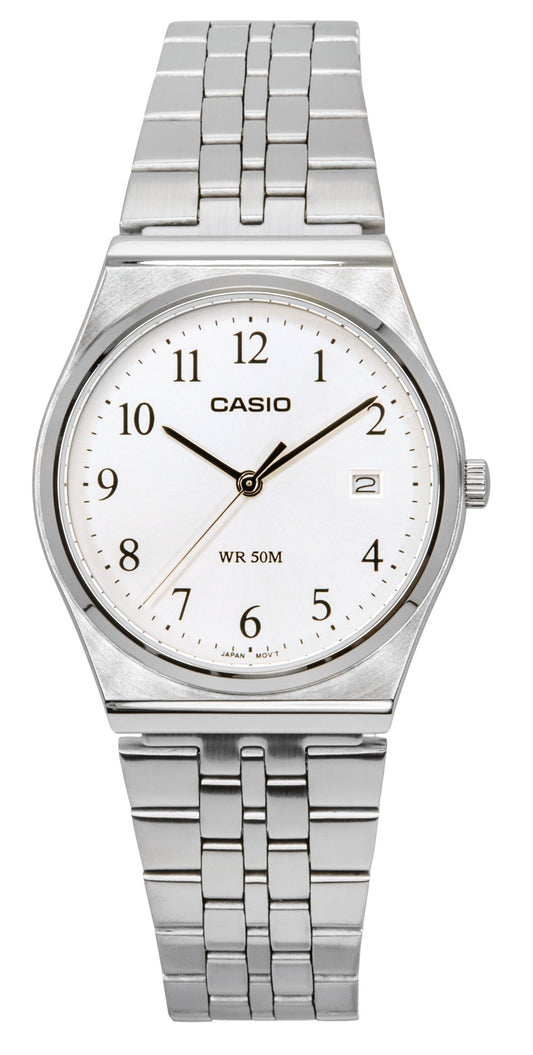Casio Standard Analog Stainless Steel White Dial Quartz MTP-B145D-7B Men's Watch