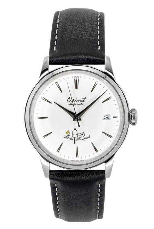 Orient Bambino Peanuts 75th Anniversary Limited Edition Leather Strap White Dial Automatic RA-AC0M16S Men's Watch