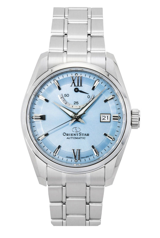 Orient Star Contemporary Stainless Steel Ice Blue Dial Automatic RE-AU0109L 100M Men's Watch