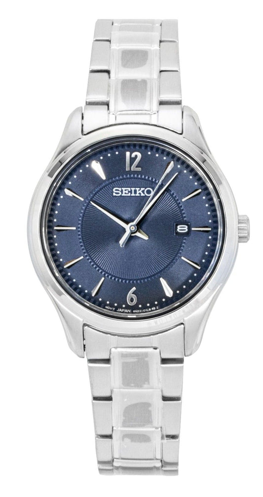 Seiko Classic Stainless Steel Blue Dial Quartz SUR425P1 100M Women's Watch