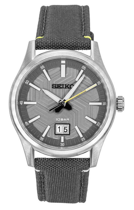 Seiko Conceptual Nylon Strap Grey Dial Quartz SUR543P1 100M Men's Watch