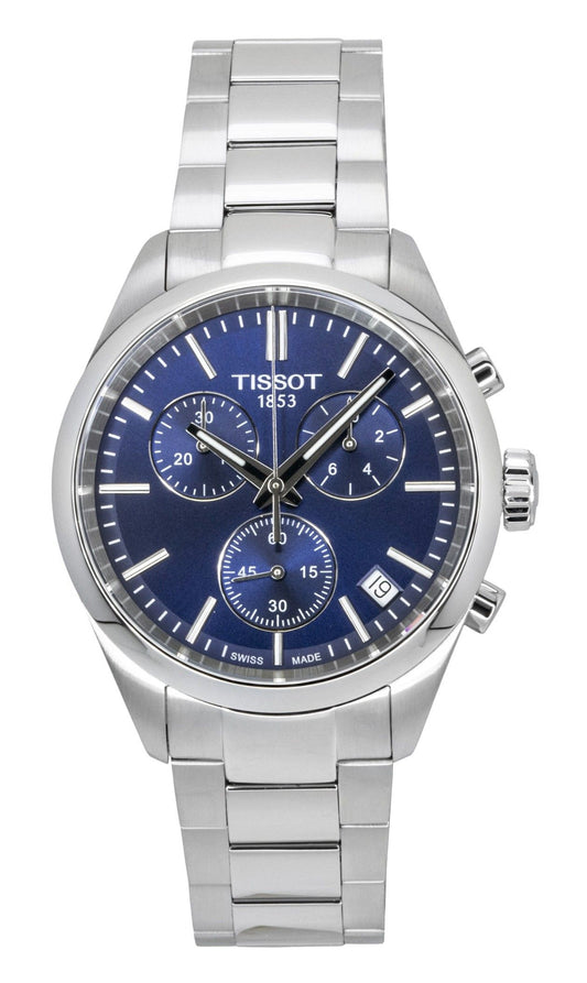 Tissot PR 100 Chronograph Stainless Steel Blue Dial Quartz T150.417.11.041.00 100M Men's Watch