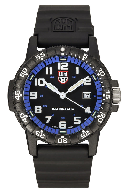 Luminox Leatherback SEA Turtle Giant Polyurethane Strap Black And Blue Dial Swiss Quartz XS.0324 100M Men's Watch