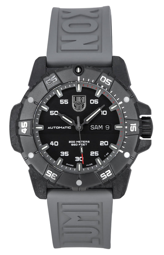 Luminox Master Carbon SEAL Grey Rubber Strap Black Dial Swiss Automatic Diver's XS.3862 200M Men's Watch