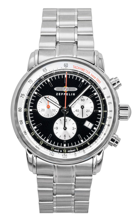 Zeppelin LZ 14 Marine Chronograph Stainless Steel Black Dial Quartz 8888MB2 Men's Watch